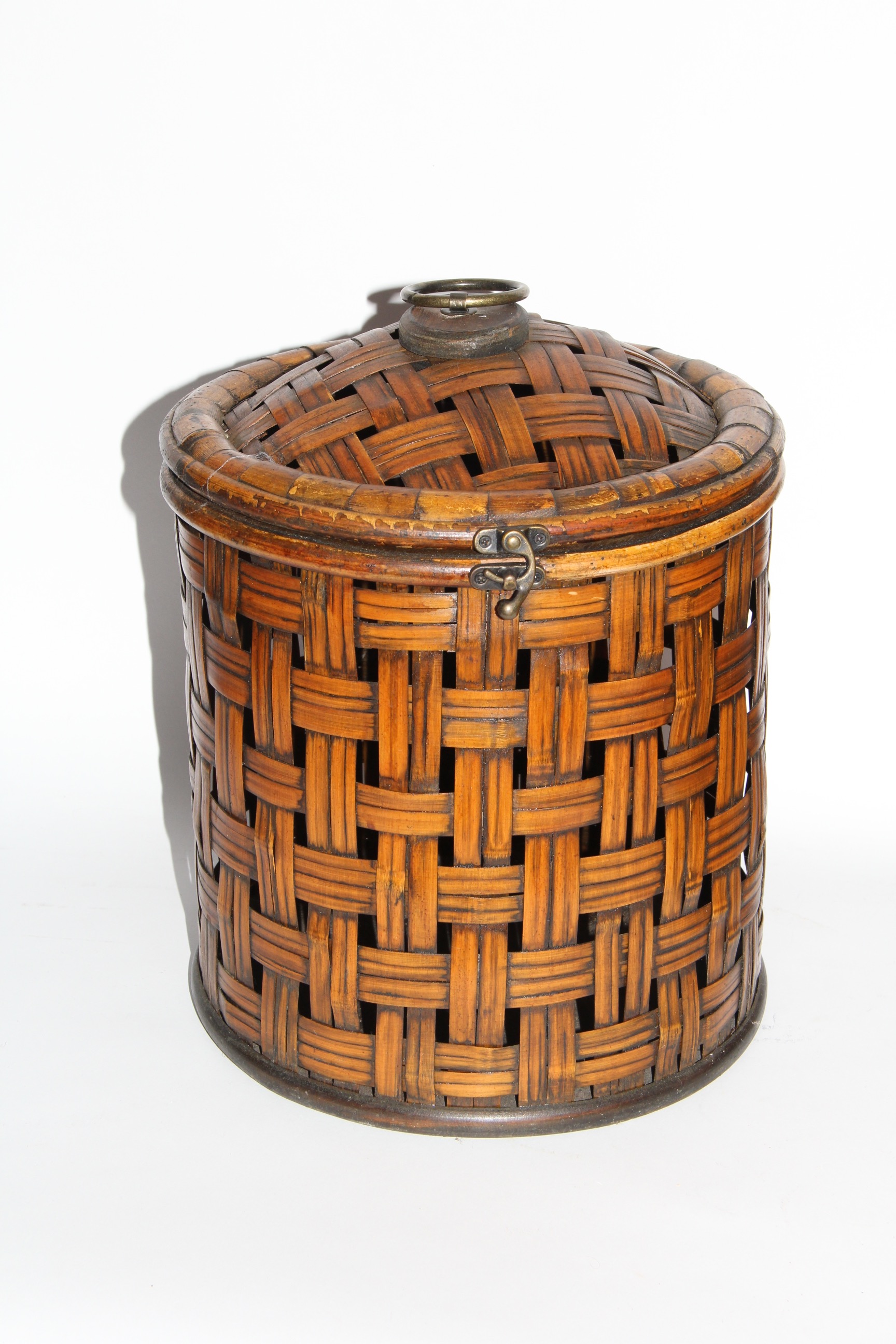 Pair of Woven Baskets with Lids