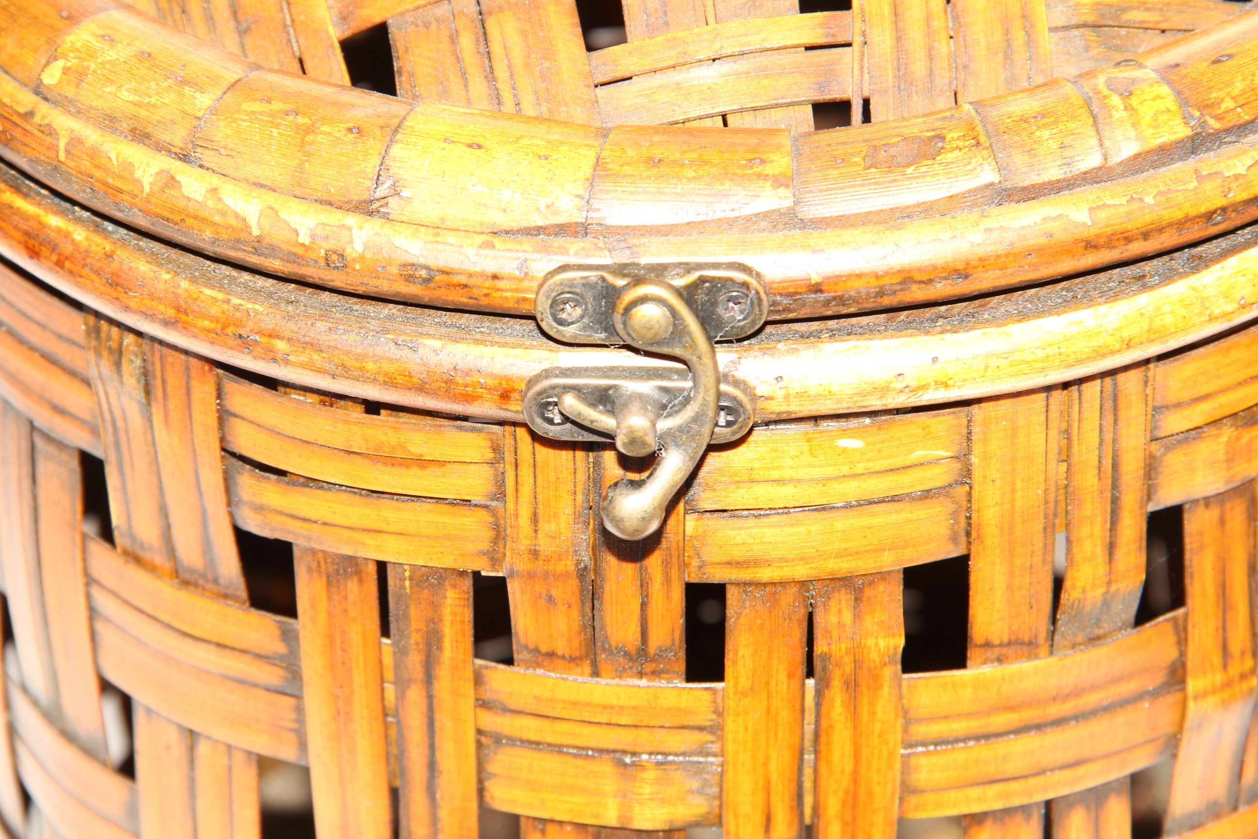 Pair of Woven Baskets with Lids