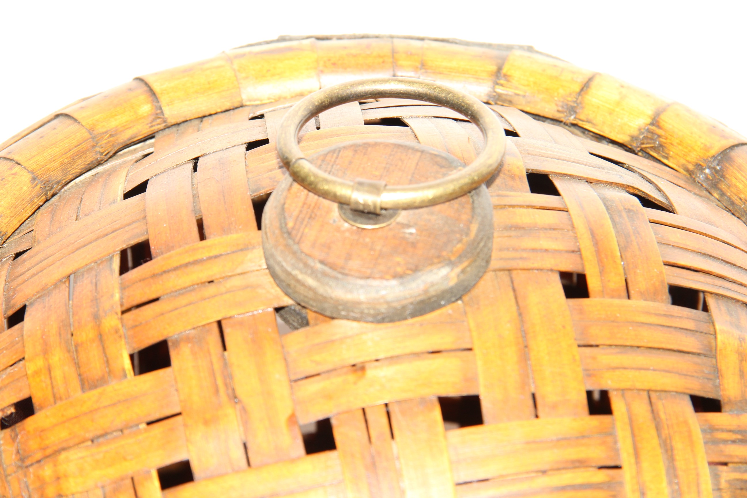 Pair of Woven Baskets with Lids