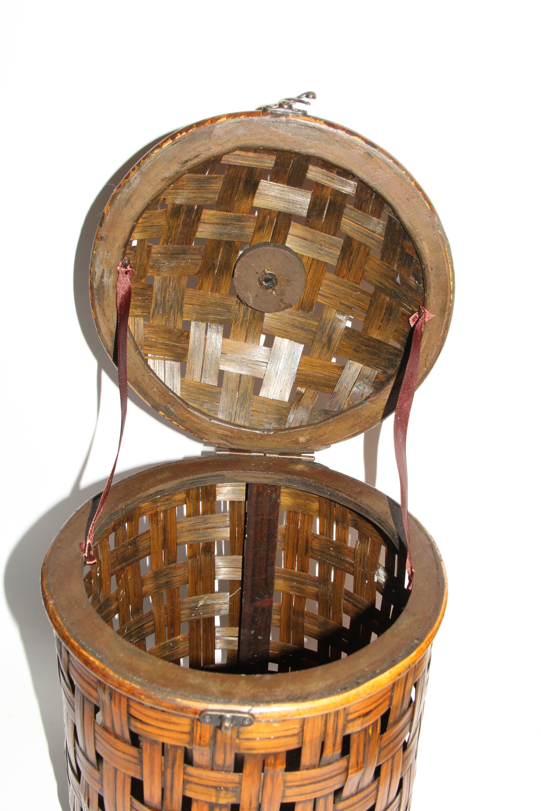 Pair of Woven Baskets with Lids