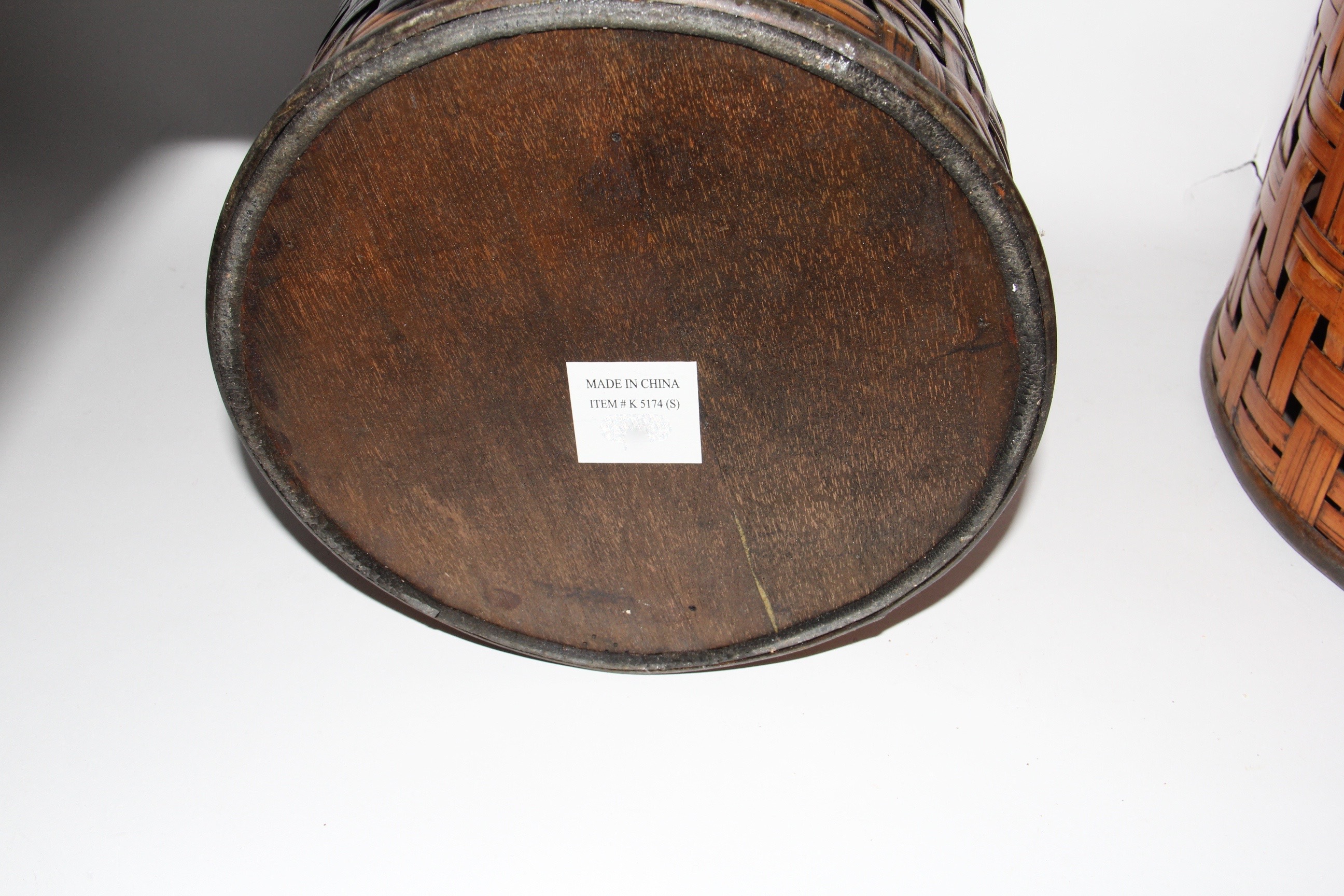 Pair of Woven Baskets with Lids