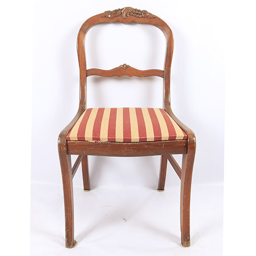 Carved Chair with Upholstered Seat