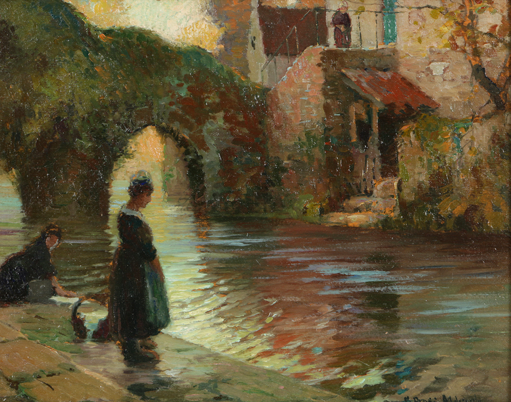 "The Old Bridge, Quimperle, Brittany" by George Ames Aldrich