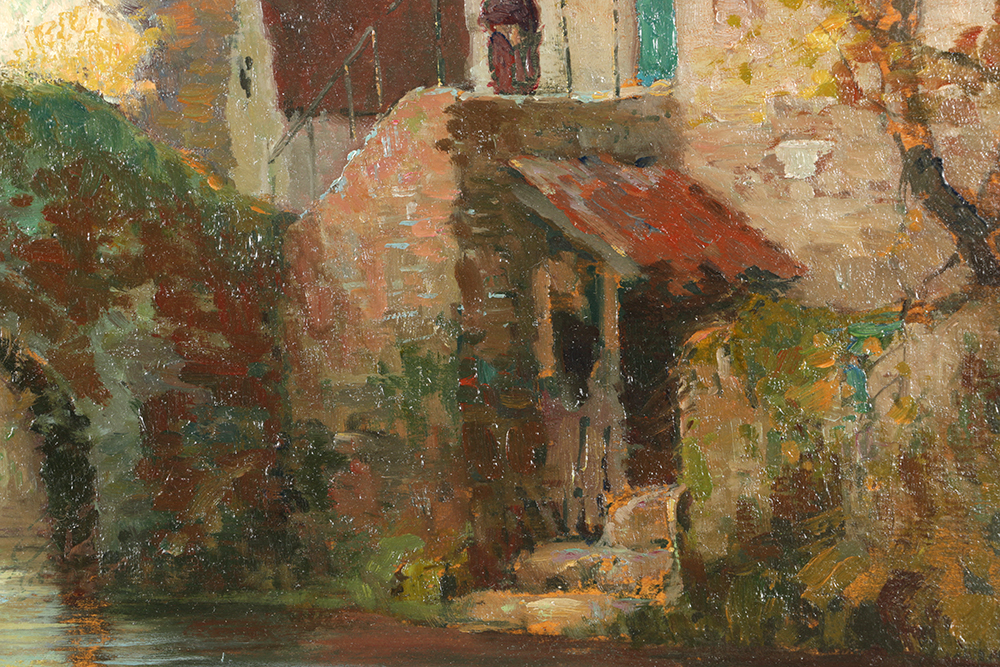 "The Old Bridge, Quimperle, Brittany" by George Ames Aldrich