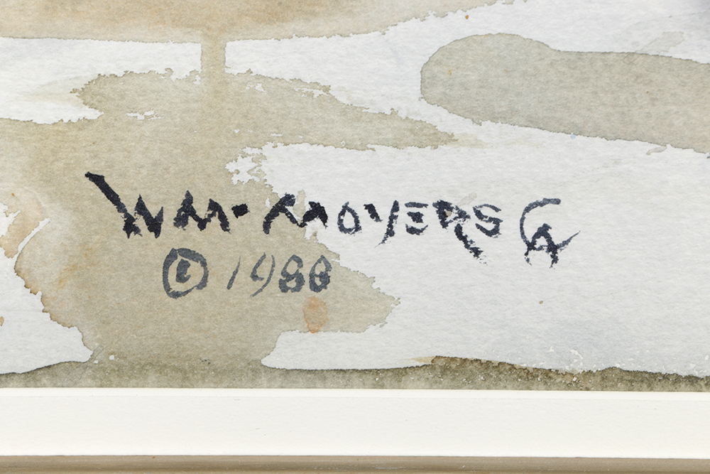 William Moyers "Keep The Saddles Dry" Watercolor on Paper