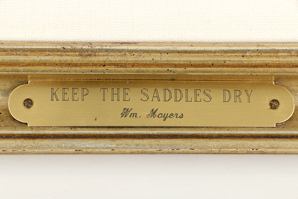 William Moyers "Keep The Saddles Dry" Watercolor on Paper