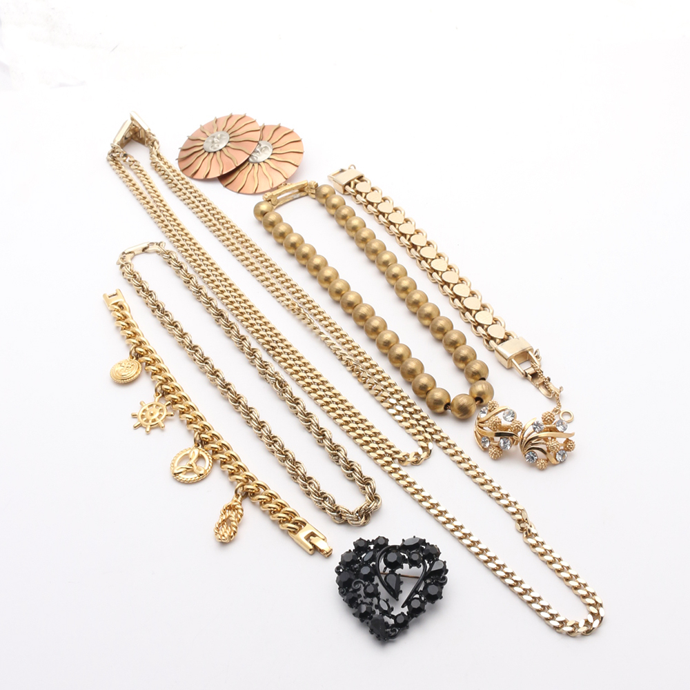 Assortment of Costume Jewelry Featuring Trifari