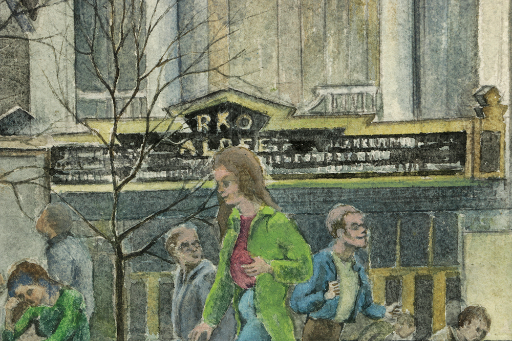 John J. Stanley Watercolor Painting on Paper of Cincinnati Cityscape