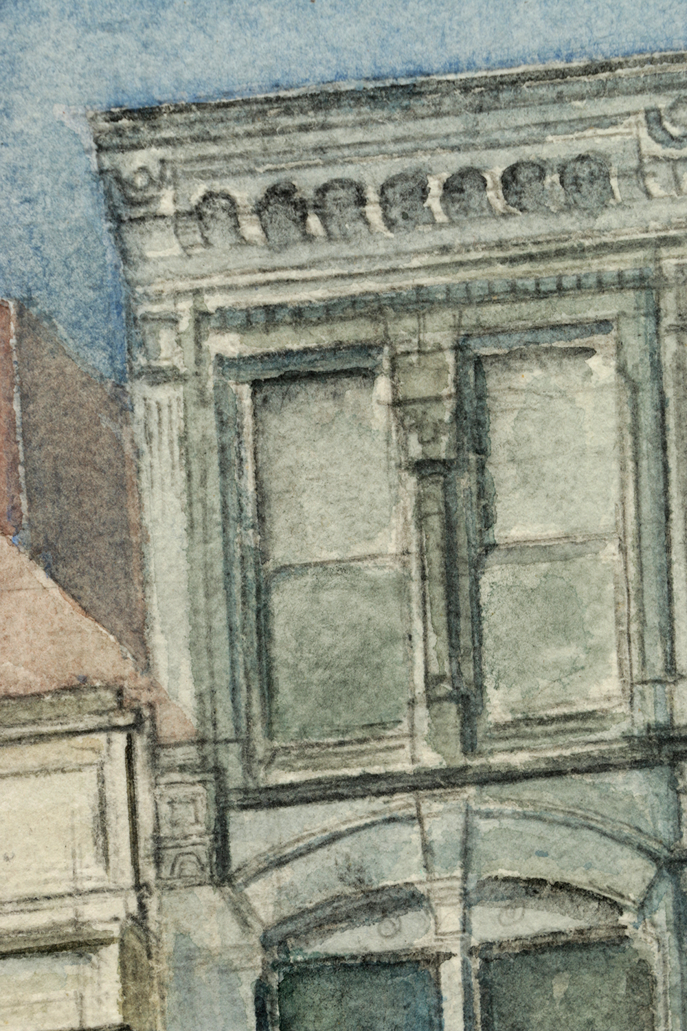 John J. Stanley Watercolor Painting on Paper of Cincinnati Cityscape