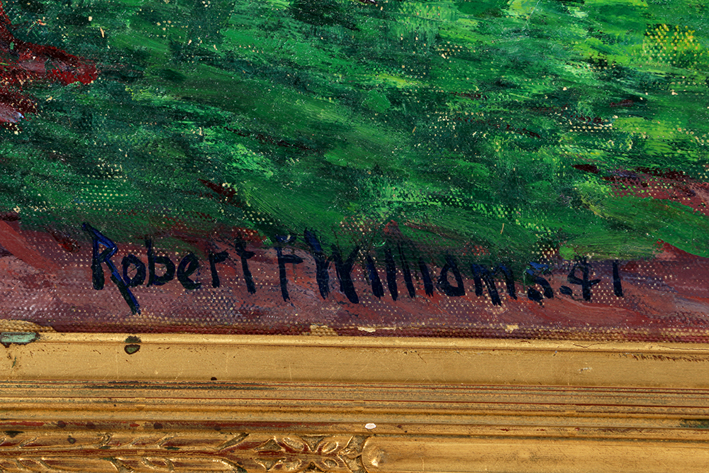 Robert F. Williams Oil Painting on Double-Sided Canvas “Wisteria / Winter Landscape”