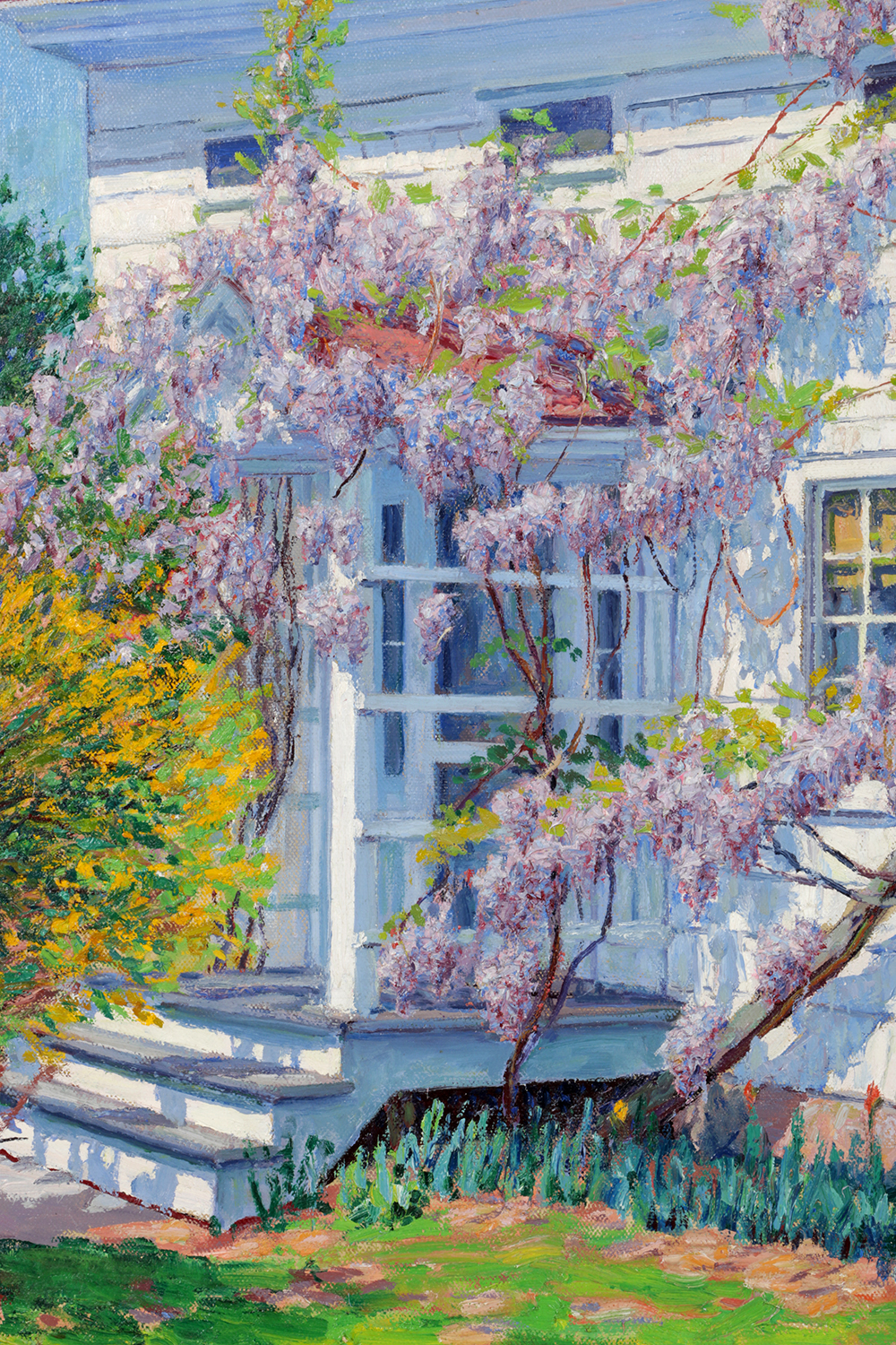 Robert F. Williams Oil Painting on Double-Sided Canvas “Wisteria / Winter Landscape”