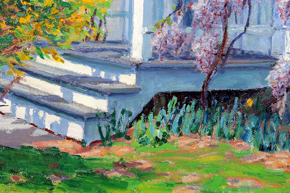 Robert F. Williams Oil Painting on Double-Sided Canvas “Wisteria / Winter Landscape”