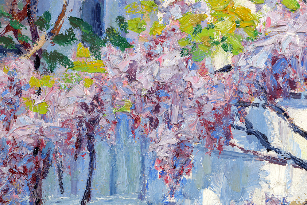 Robert F. Williams Oil Painting on Double-Sided Canvas “Wisteria / Winter Landscape”