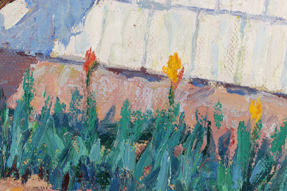 Robert F. Williams Oil Painting on Double-Sided Canvas “Wisteria / Winter Landscape”