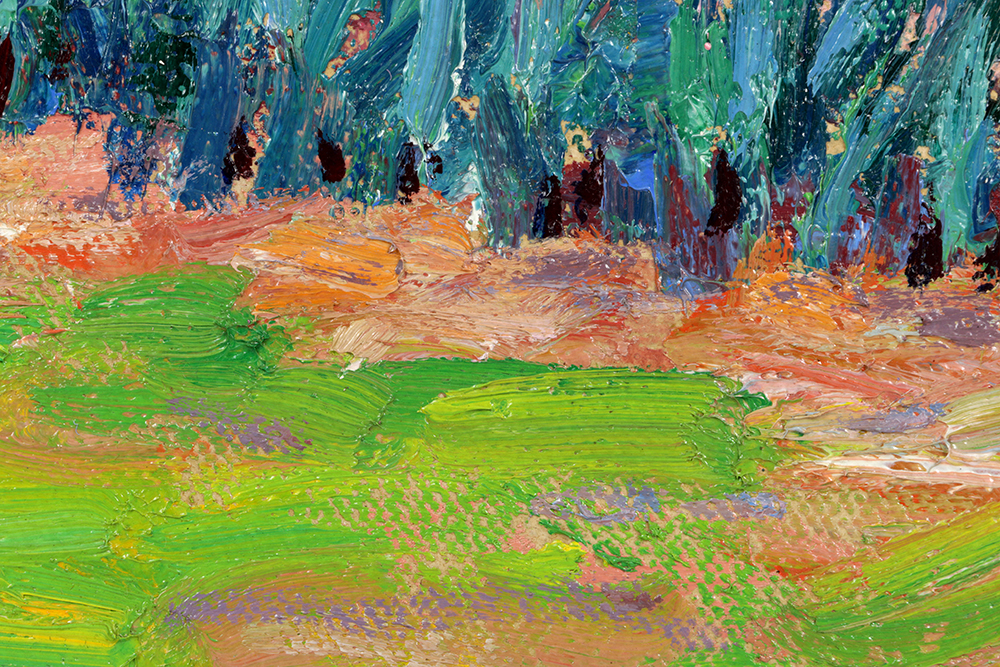 Robert F. Williams Oil Painting on Double-Sided Canvas “Wisteria / Winter Landscape”