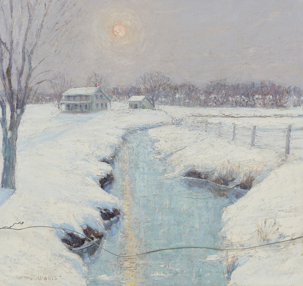 Robert F. Williams Oil Painting on Double-Sided Canvas “Wisteria / Winter Landscape”