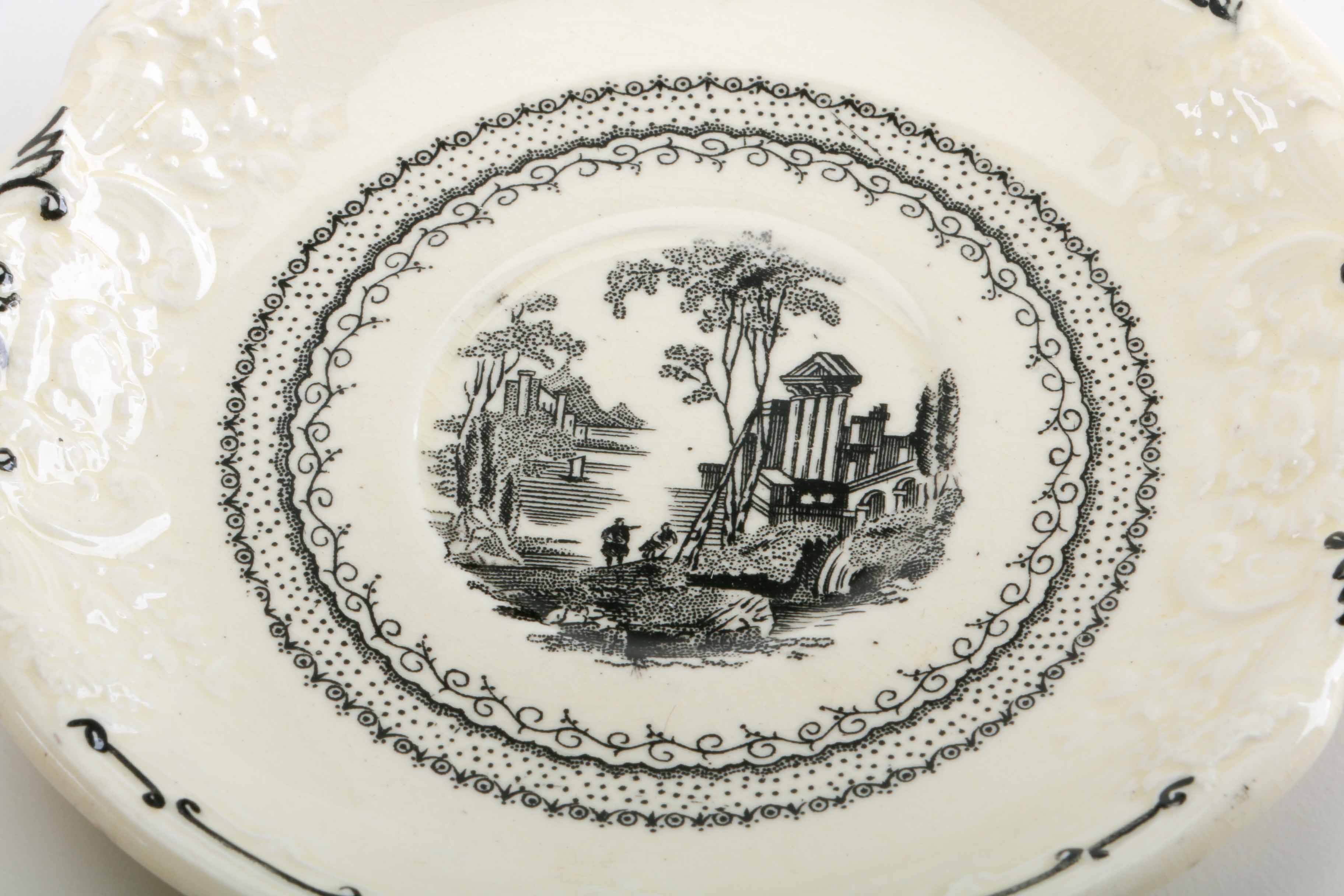 George Jones & Sons "Genoa Black and White" Ceramic Tea Set