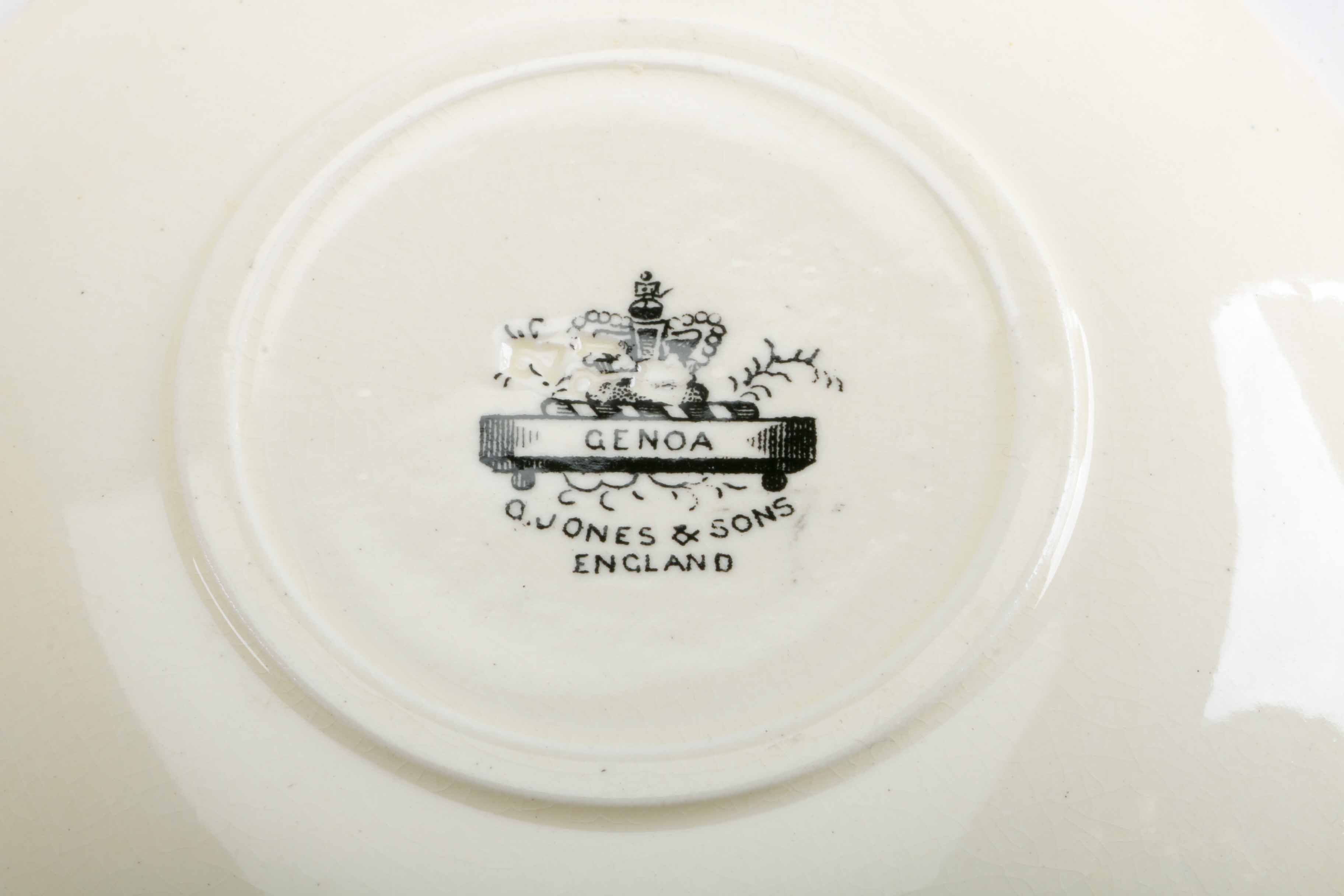 George Jones & Sons "Genoa Black and White" Ceramic Tea Set