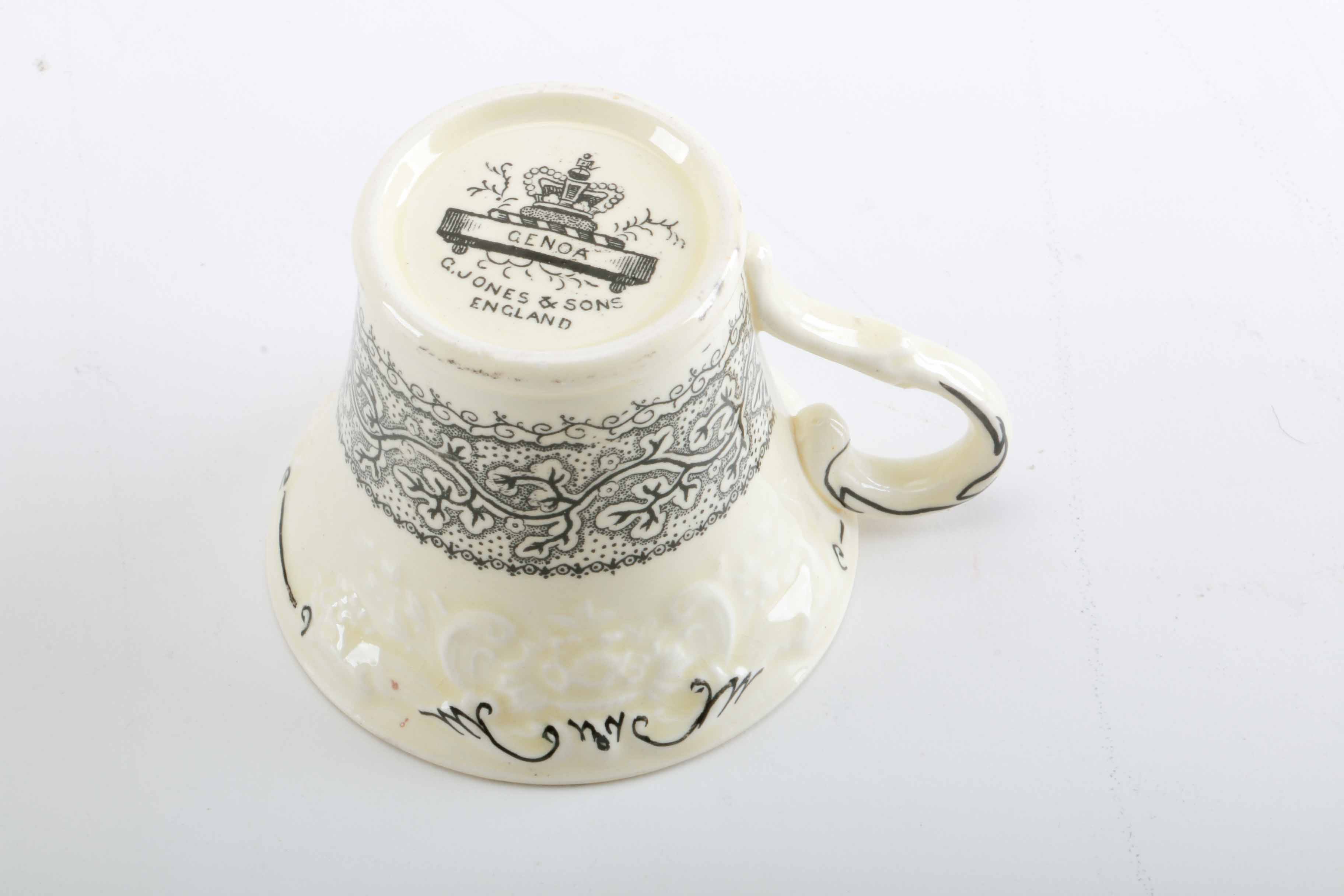George Jones & Sons "Genoa Black and White" Ceramic Tea Set