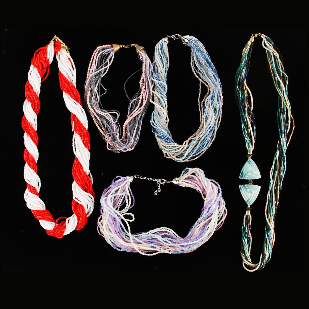 Multicolored Multi-Strand Necklaces and Bracelets