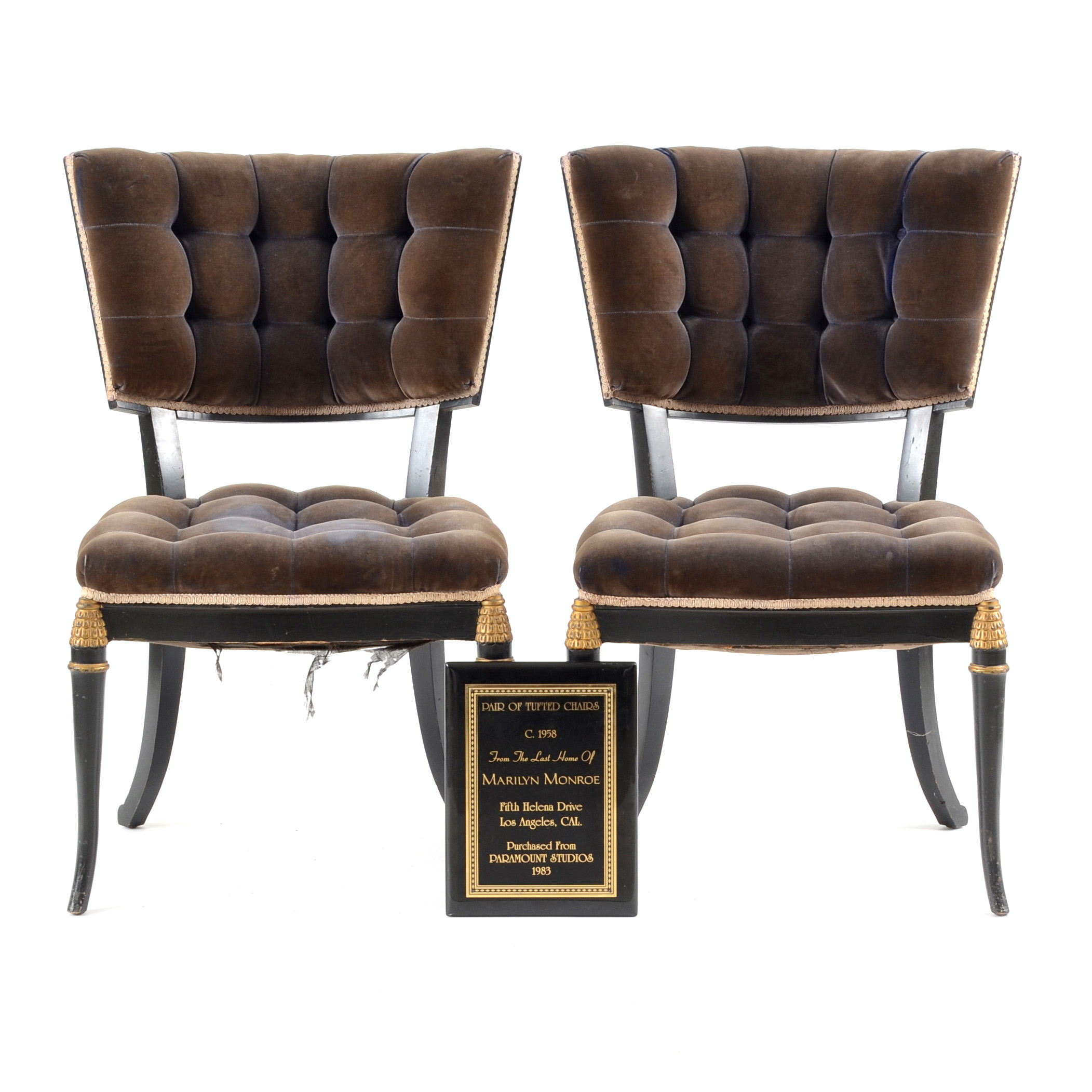 Pair of 1950s Chairs Marilyn Monroe Provenance