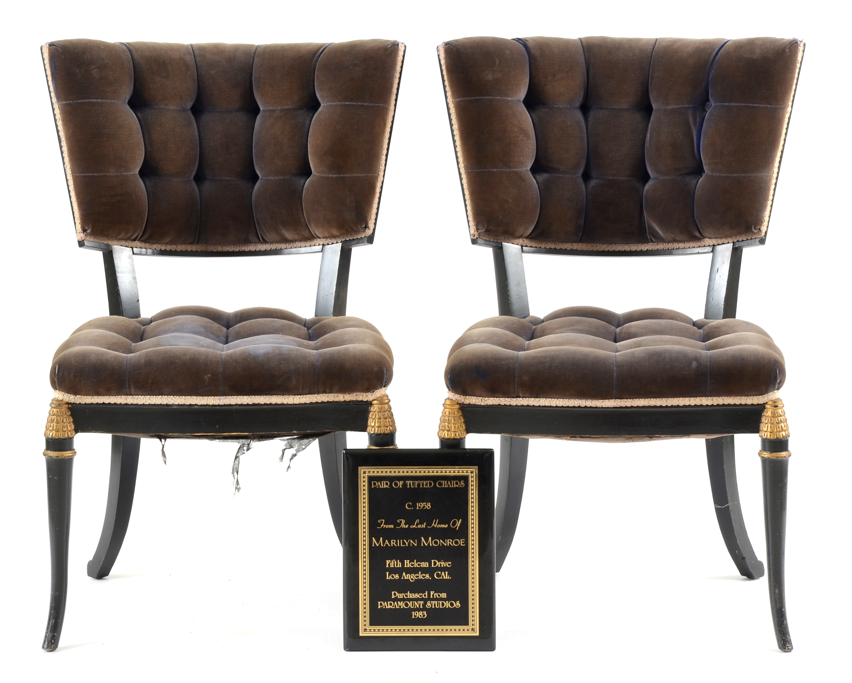 Pair of 1950s Chairs Marilyn Monroe Provenance