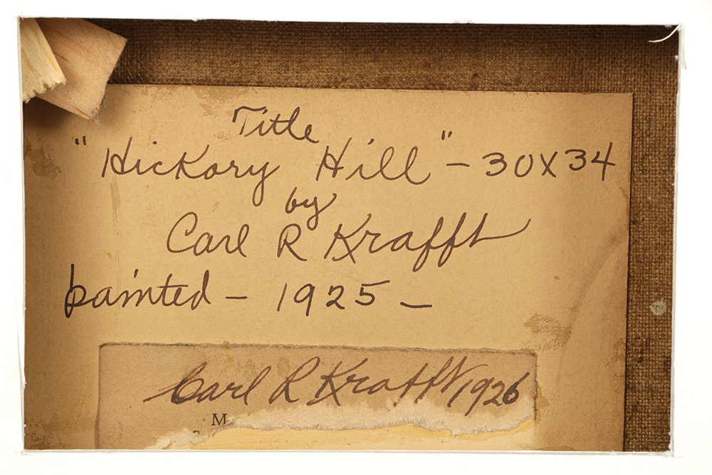 Outstanding "Hickory Hill" Oil on Canvas by Carl Rudolph Krafft
