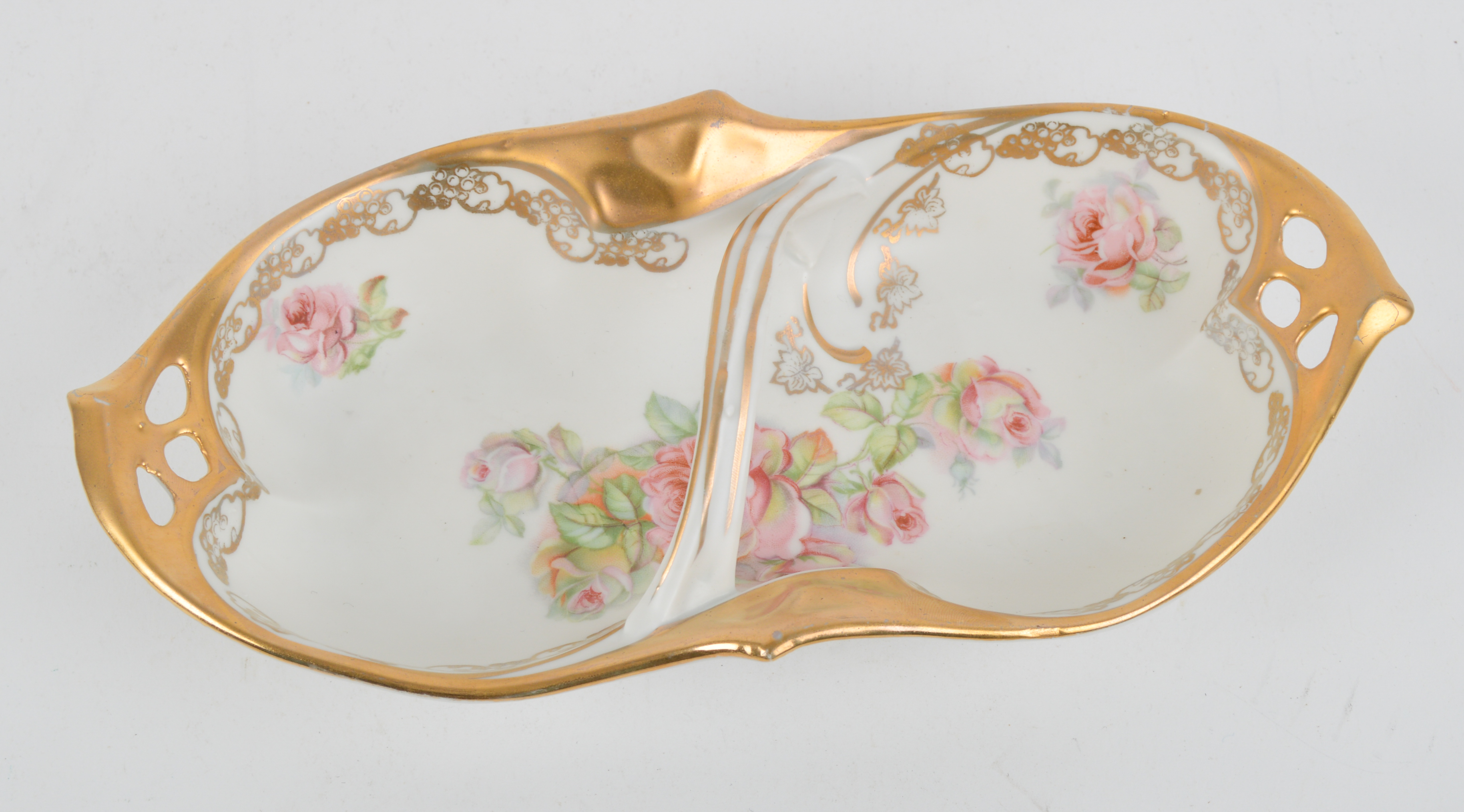 Gold Trimmed Pink Floral China