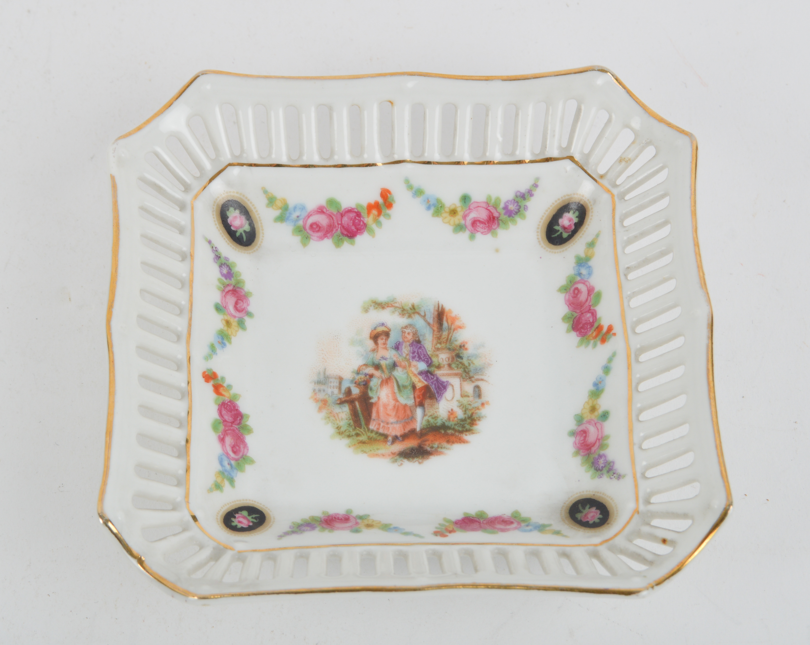 Gold Trimmed Pink Floral China