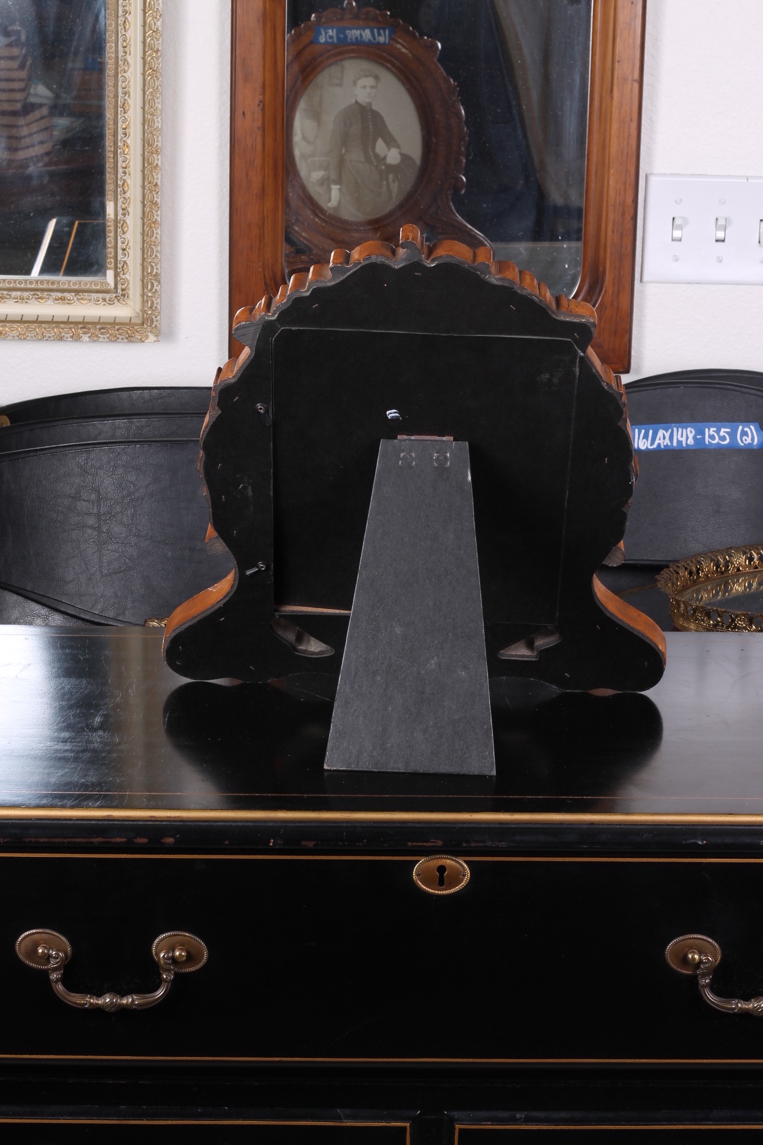 Carved Oak Oval Picture Frame