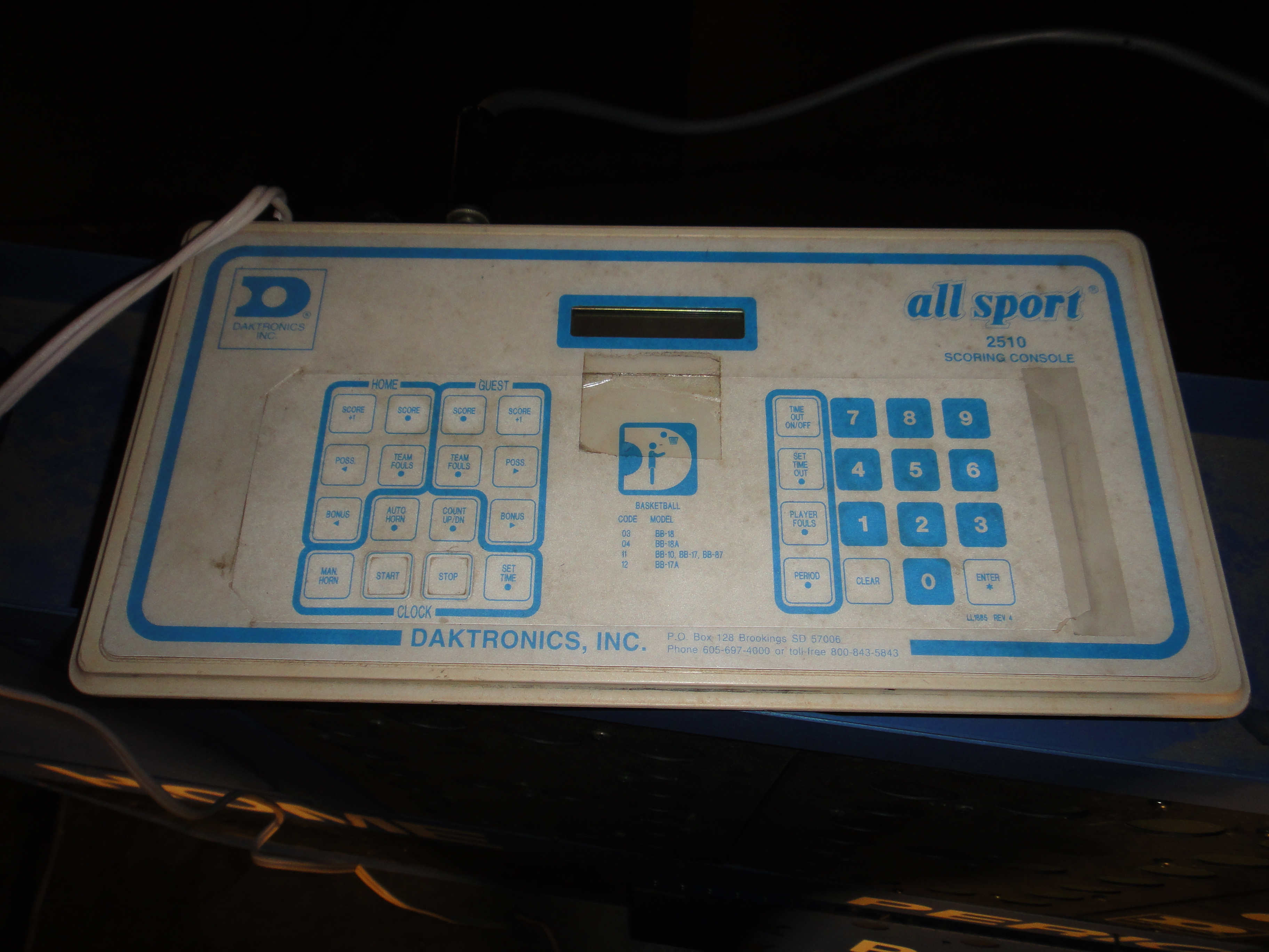 Two Daktronics Hockey Score Boards and Daktronics Console