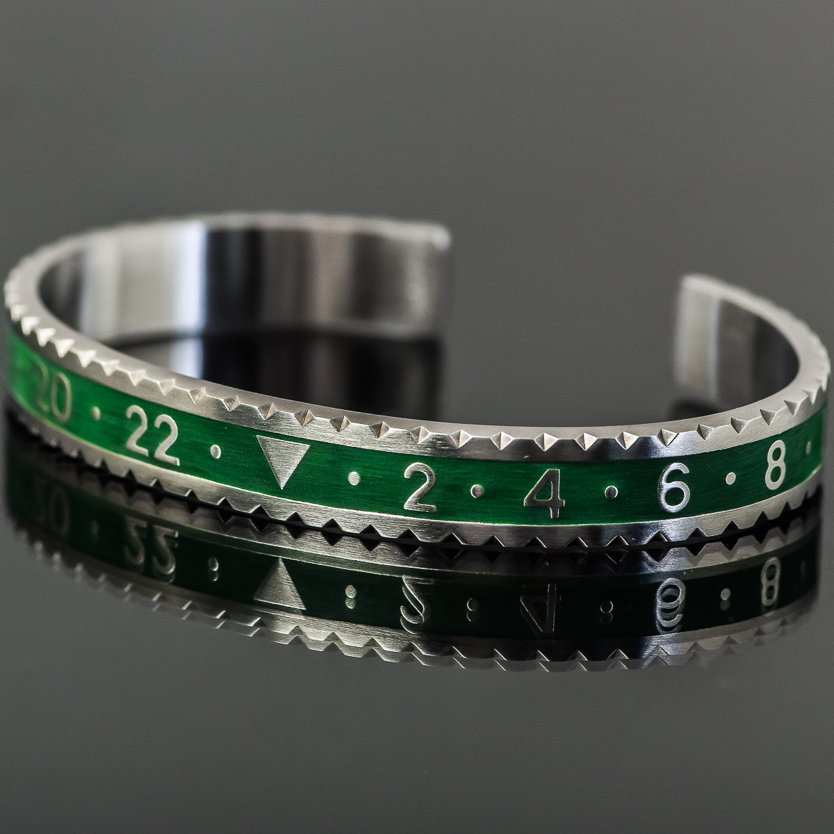 Nickel Green Numbered Cuff