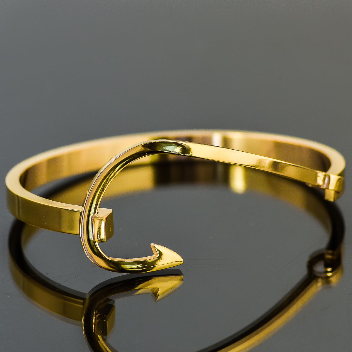 Gold Plated Stainless Steel Fish Hook Bracelet