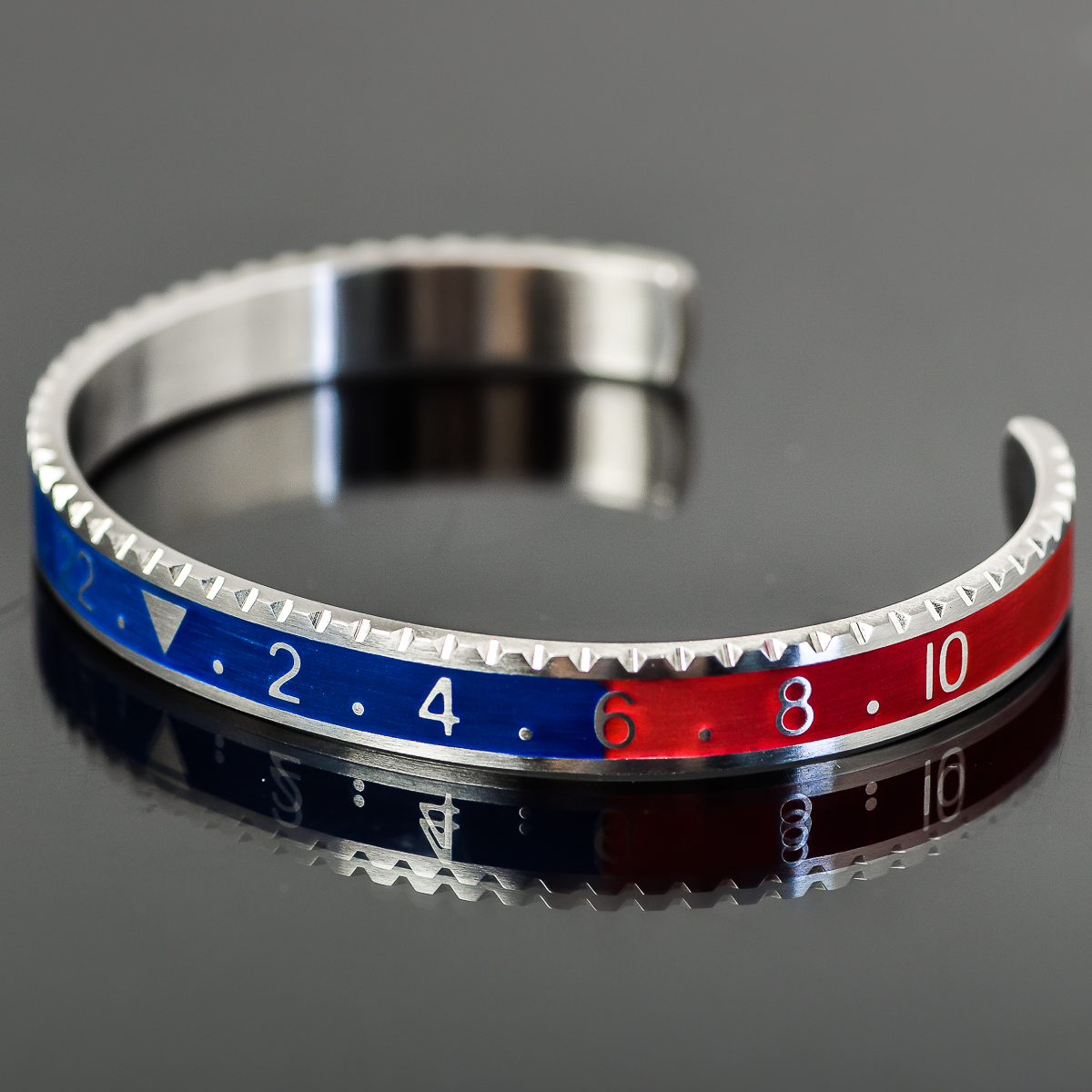 Nickel Red and Blue Numbered Cuff