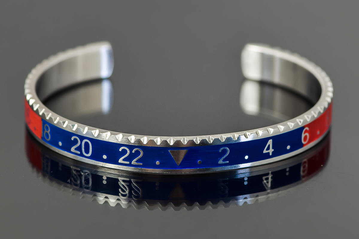 Nickel Red and Blue Numbered Cuff