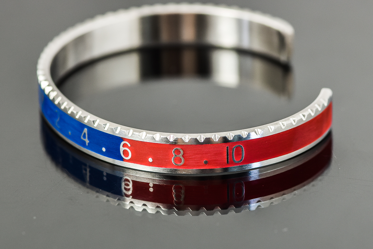 Nickel Red and Blue Numbered Cuff