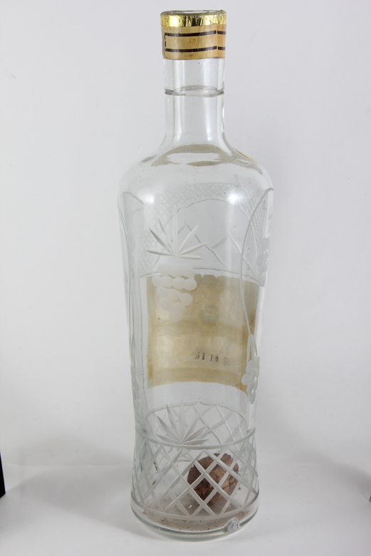 Vintage Cut Glass Russian Liquor  Bottles