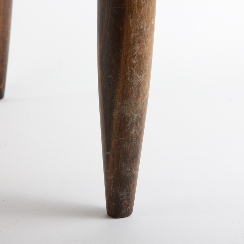 Mid Century Woven Rush Seat Footstool