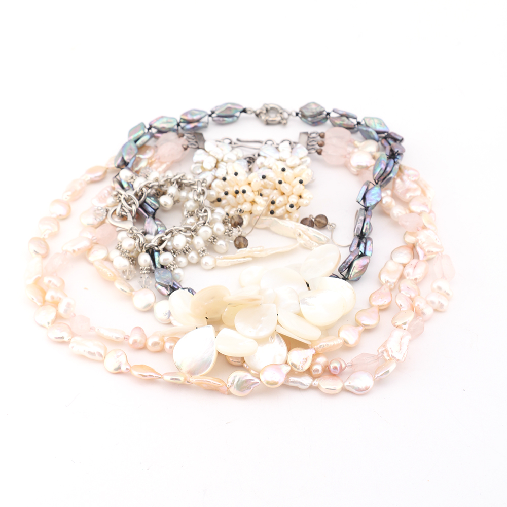 Assortment of Shell and Cultured Pearl Jewelry