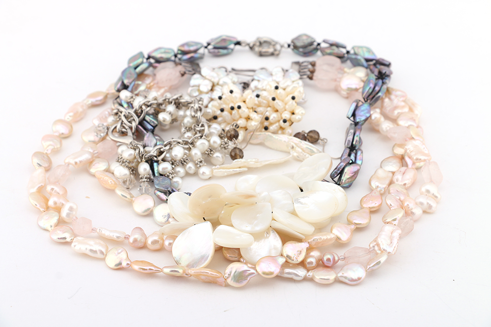 Assortment of Shell and Cultured Pearl Jewelry