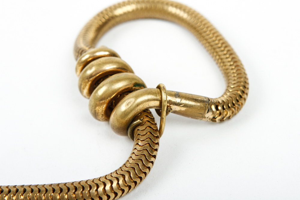Vintage Brass Snake Bracelet