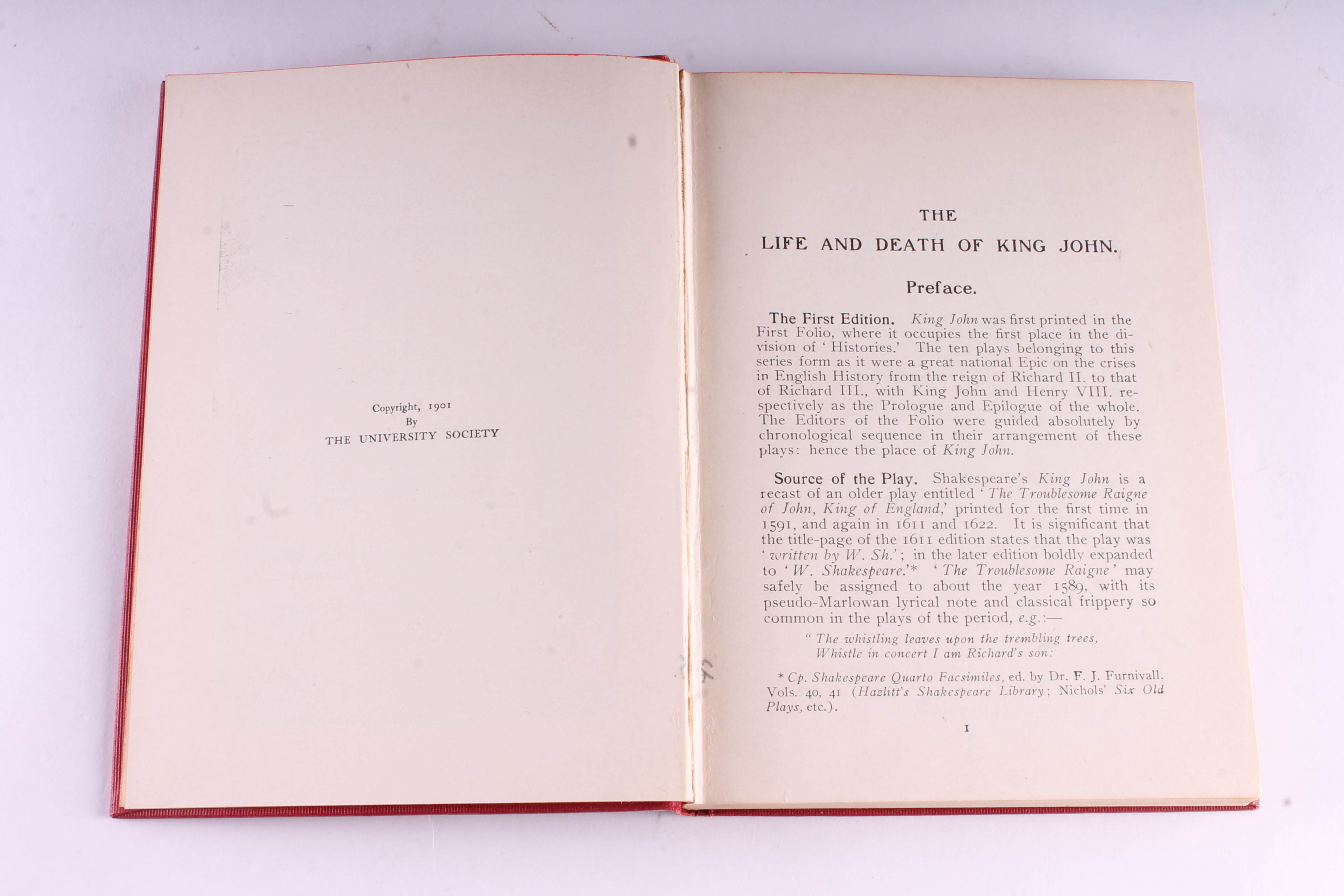 1901 University Society Shakespeare Collection