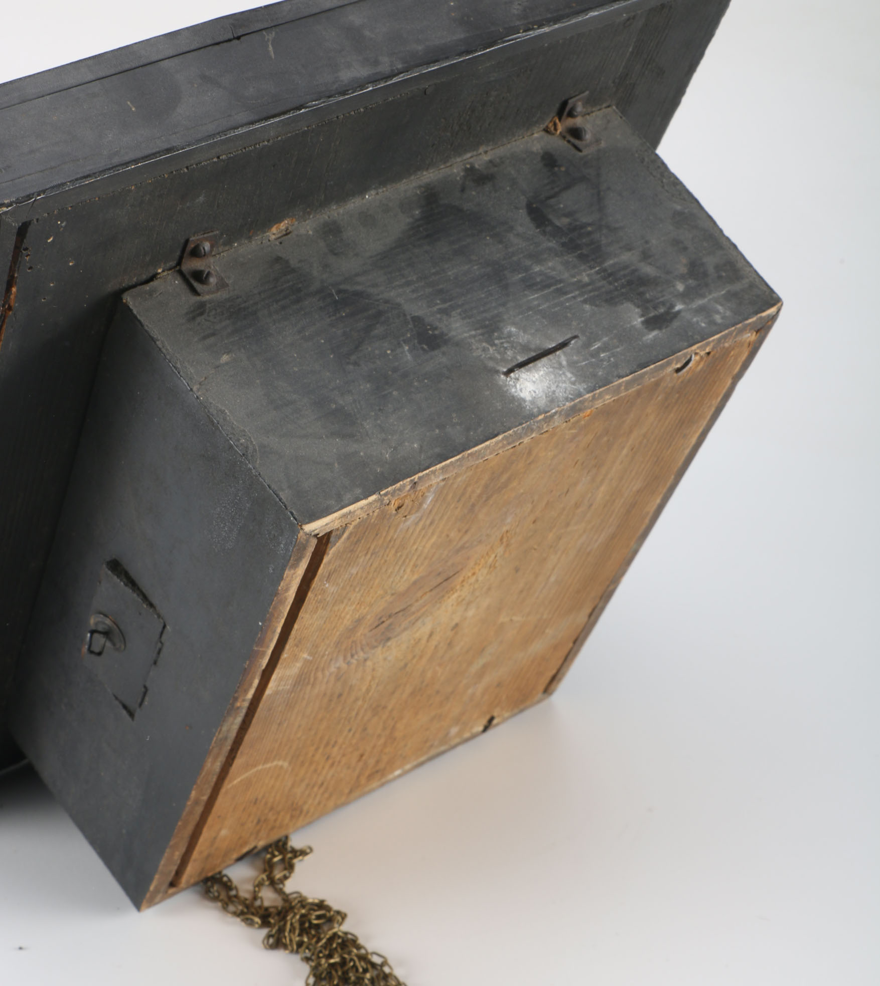 Antique Chased Chain and Weight Wall Clock