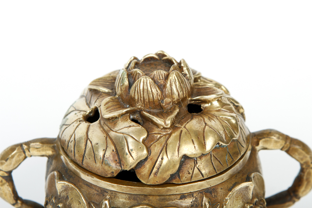 Vintage Chinese Bronze Lotus Censer