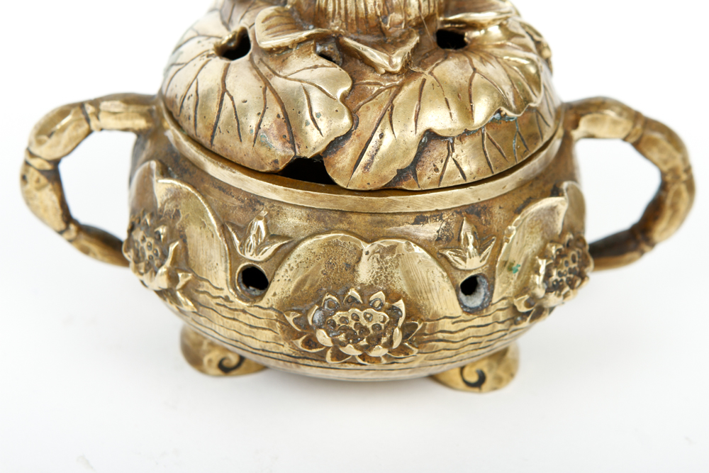 Vintage Chinese Bronze Lotus Censer