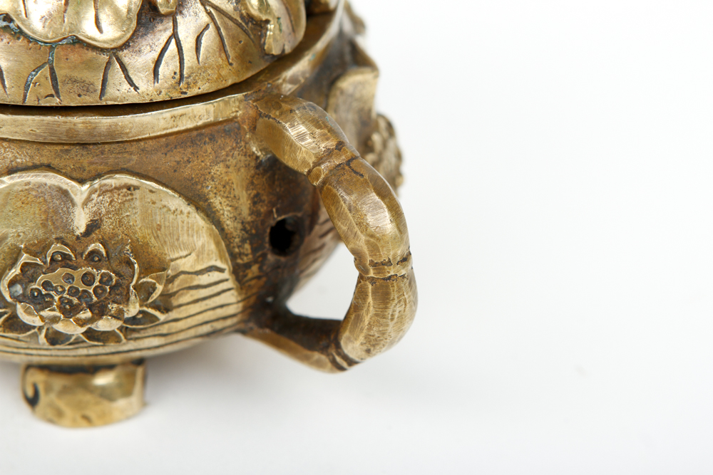 Vintage Chinese Bronze Lotus Censer