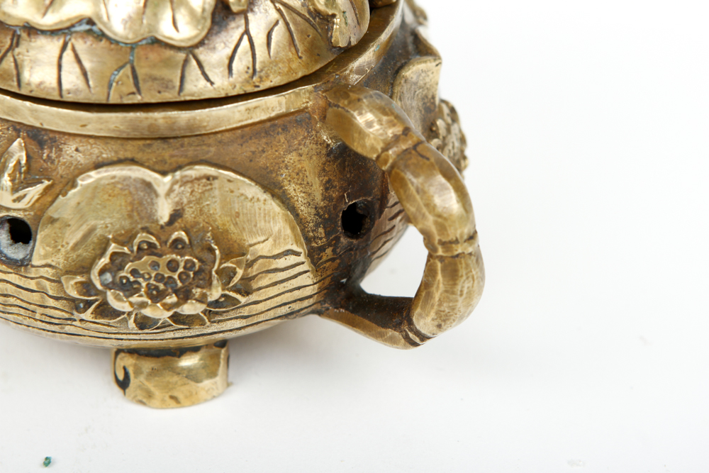 Vintage Chinese Bronze Lotus Censer