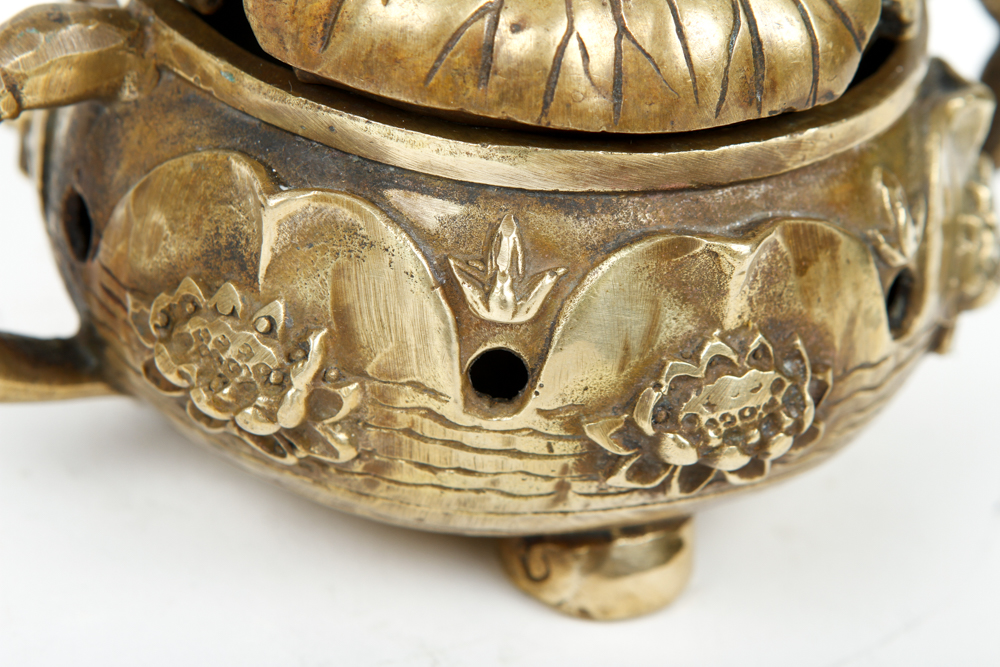 Vintage Chinese Bronze Lotus Censer