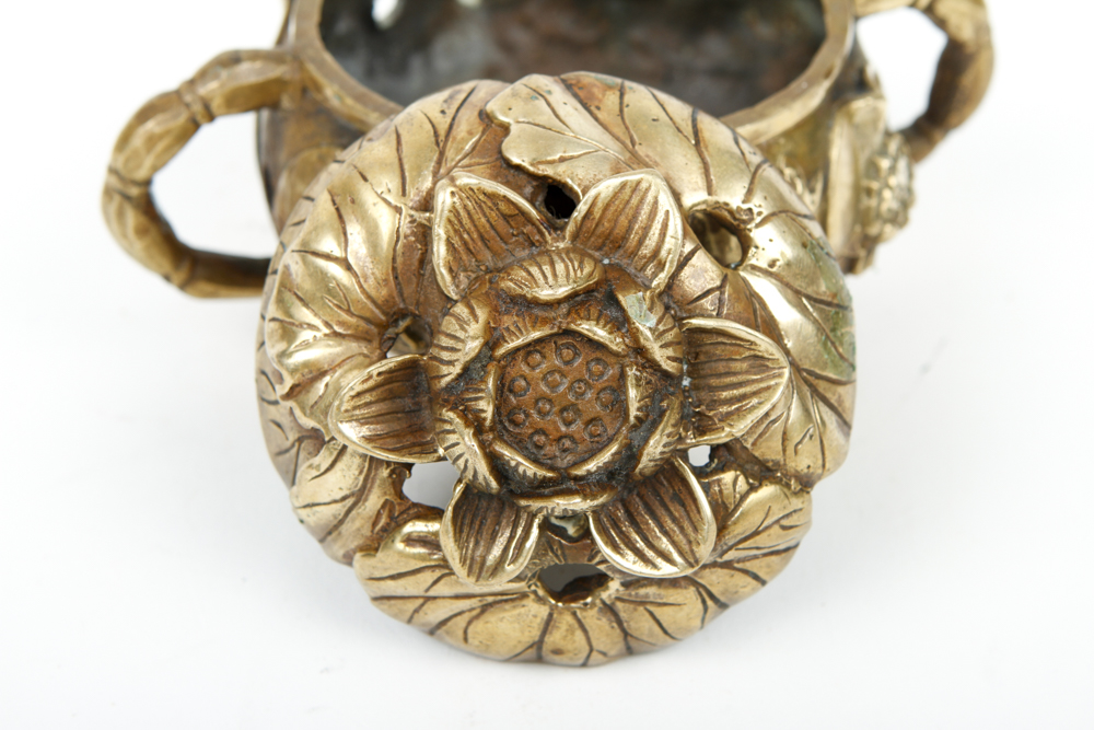 Vintage Chinese Bronze Lotus Censer