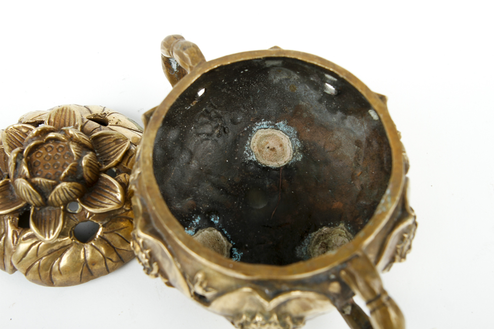 Vintage Chinese Bronze Lotus Censer